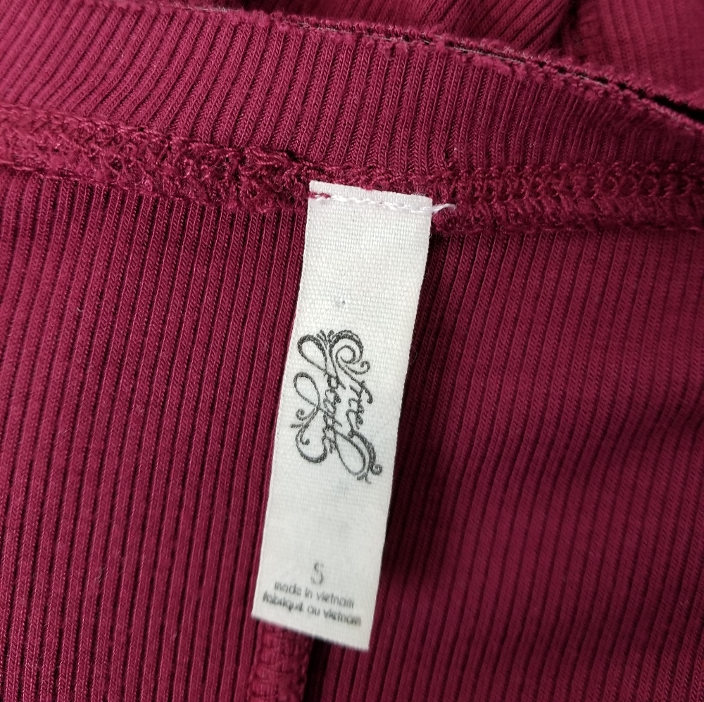 Free People Burgundy January Scoop Neck Jersey Swing Tunic Top Small - Picture 12 of 13